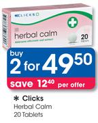 Clicks Herbal Calm-2x20 Tablets