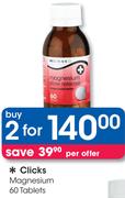 Clicks Magnesium-2x60 Tablets