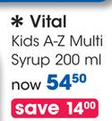 Vital Kids A-Z Multi Syrup-200ml Per Pack