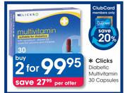 Clicks Diabetic Multivitamin Capsules-2 x 30