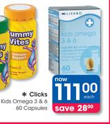 Clicks Kids Omega 3 & 6 60 Capsules-Each