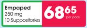 Empaped 250mg 10 Suppositories-Per Pack