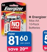 Energizer Max AA 10 Pack Batteries-Per Pack