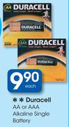 Duracell AA Or AAA Alkaline Single Battery-Each