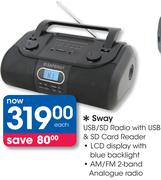 Sway USB/SD Radio With USB & SD Card Reader-Each