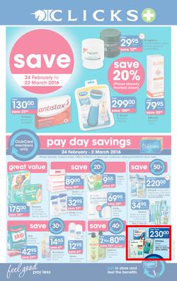 Clicks : Save (24 Feb - 22 Mar 2016), page 1