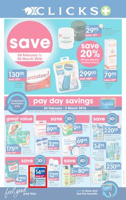 Clicks : Save (24 Feb - 22 Mar 2016), page 1