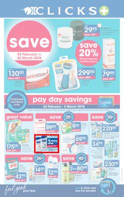 Clicks : Save (24 Feb - 22 Mar 2016), page 1