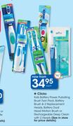 Clicks Kids Battery Power,Pulsating Brush Twin Pack-Each