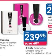 Coty Exclamation Cologne Spray Or Minx Eau De Parfum-50ml Each
