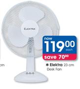 Elektra 23cm Desk Fan