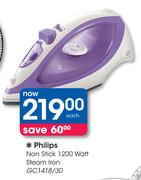 Philips Non Stick 1200 Watt Steam Iron GC1418/30