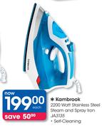 Kambrook 2200 Watt Stainless Steel Steam and Spray Iron JA3135