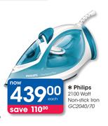 Philips 2100 Watt Non-Stick Iron GC2040/70