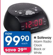 Safeway Alarm Radio Clock Black or White-Each