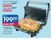 Safeway 2-Slice Cool Touch Panini Press SPP200S-Each