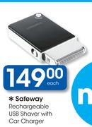 Safeway Rechargeable USB Shaver with Car Charger-Each