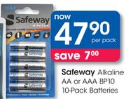  Safeway Alkaline AA or AAA BP10 10-Pack Batteries-Per Pack
