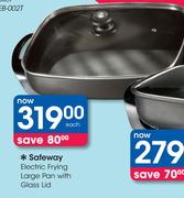 Safeway Electric Frying Pan with Glass Lid-Each