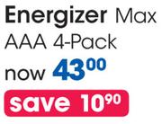 Energizer Max AAA-4's Pack