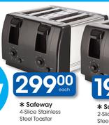 Safeway 4-Slice Stainless Steel Toaster-Each