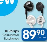 Philips Colourwave Earphones-Per Pair