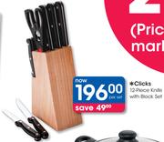 Clicks 12 Piece Knife With Block Set-Per Set
