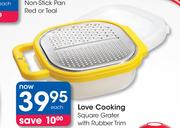 Love Cooking Square Grater With Rubber Trim-Each