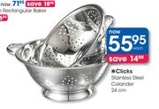 Clicks 24cm Stainless Steel Colander-Each