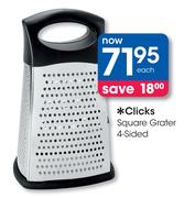 Clicks 4 Sided Square Grater-Each