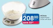 Clicks Digital Plastic Scale With Bowl Each