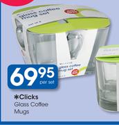 Clicks Glass Coffee Mugs-Per Set