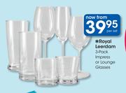 Royal Leerdam 3-Pack Impress Or Lounge Glasses-Per Set