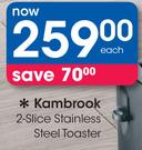 Kambrook 2-Slice Stainless Steel Toaster