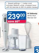 Safeway White Stick Blender Set-Each