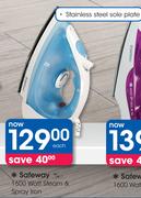 Safeway 1600 Watt Steam & Spray Iron-Each
