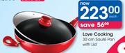 Love Cooking 30cm Saute Pan With Lid-Each