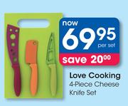 Love Cooking 4 Piece Cheese Knife Set-Per Set