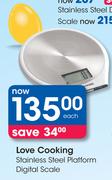 Love Cooking Stainless Steel Platform Digital Scale-Each