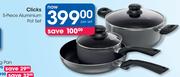 Clicks 5 Piece Aluminium Pot Set-Per Set