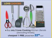 Love Cooking Kitchen Utensils(Excluding Knives)-Each