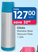 Clicks Stainless Steel Vacuum Flask-1L Each