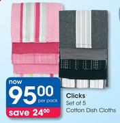 Clicks Set Of 5 Cotton Dish Cloths-Per Pack
