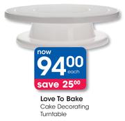 Love To Bake Cake Decorating Turntable-Each