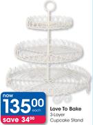 Love To Bake 3 Layer Cupcake Stand-Each
