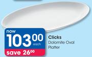 Clicks Dolomite Oval Platter-Each