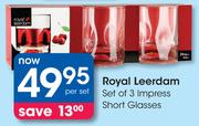 Royal Leerdam Set Of 3 Impress Short Glasses-Per Set
