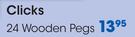 Clicks 24 Wooden Pegs