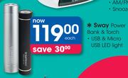 Sway Power Bank & Torch-Each