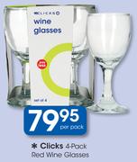 Clicks 4 Pack Red Wine Glasses-Per Pack